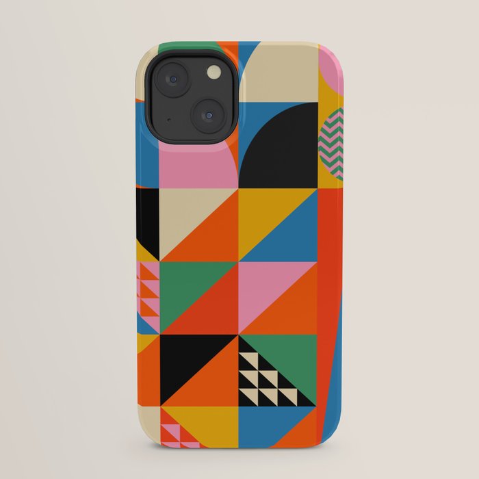 Geometric abstraction in colorful shapes   iPhone Case