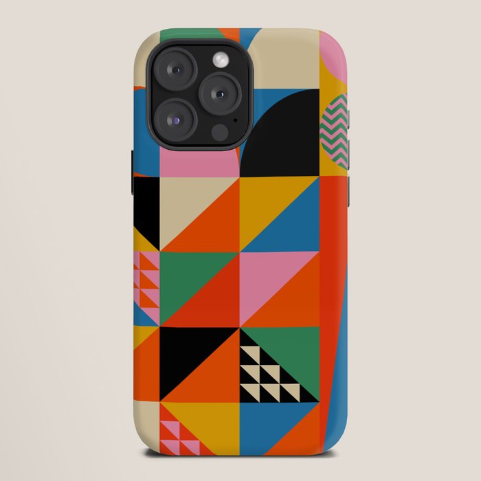 Geometric abstraction in colorful shapes   iPhone Case