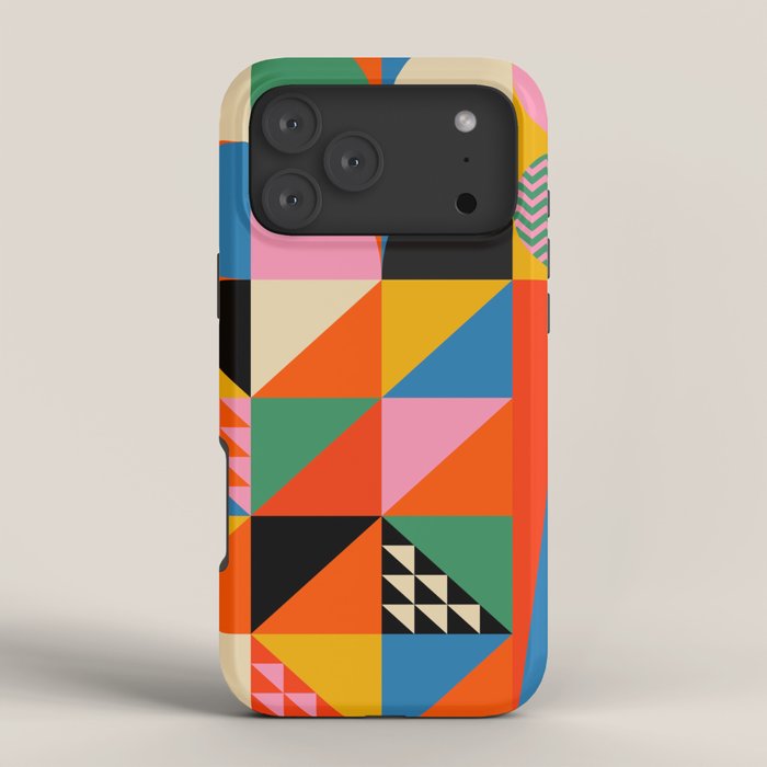 Geometric abstraction in colorful shapes   iPhone Case