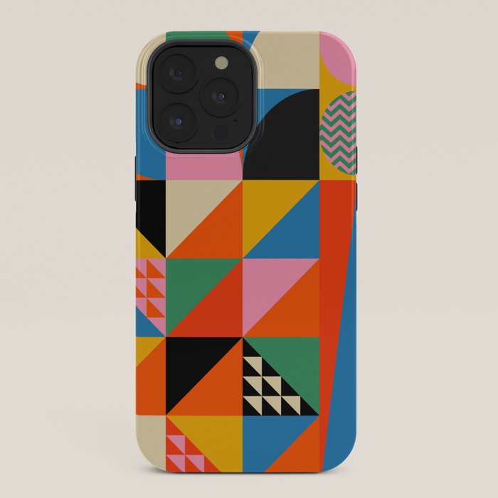 Geometric abstraction in colorful shapes   iPhone Case