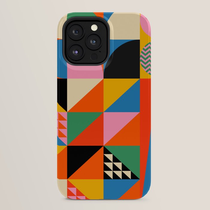 Geometric abstraction in colorful shapes   iPhone Case