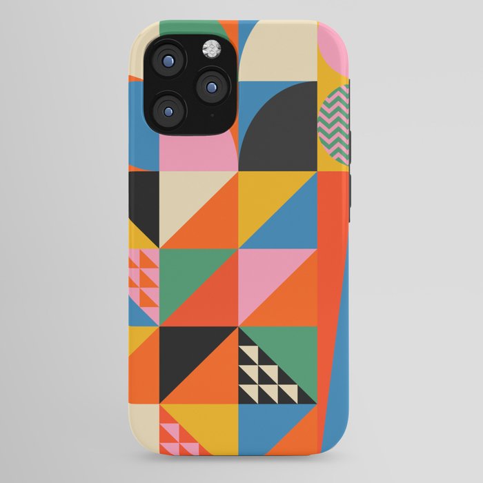 Geometric abstraction in colorful shapes   iPhone Case