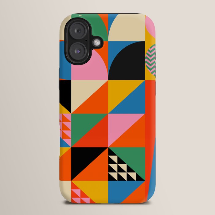 Geometric abstraction in colorful shapes   iPhone Case