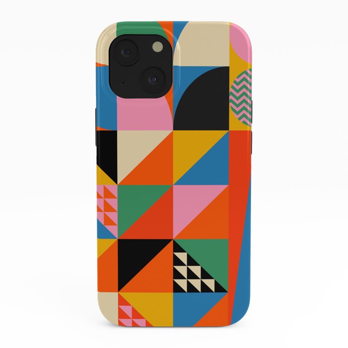 Geometric abstraction in colorful shapes   iPhone Case