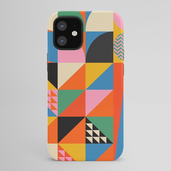 Geometric abstraction in colorful shapes   iPhone Case