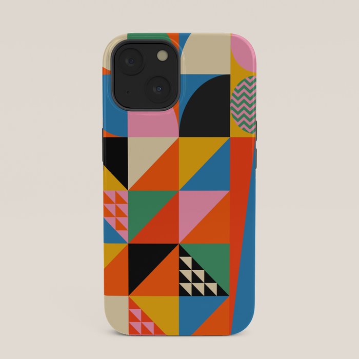 Geometric abstraction in colorful shapes   iPhone Case