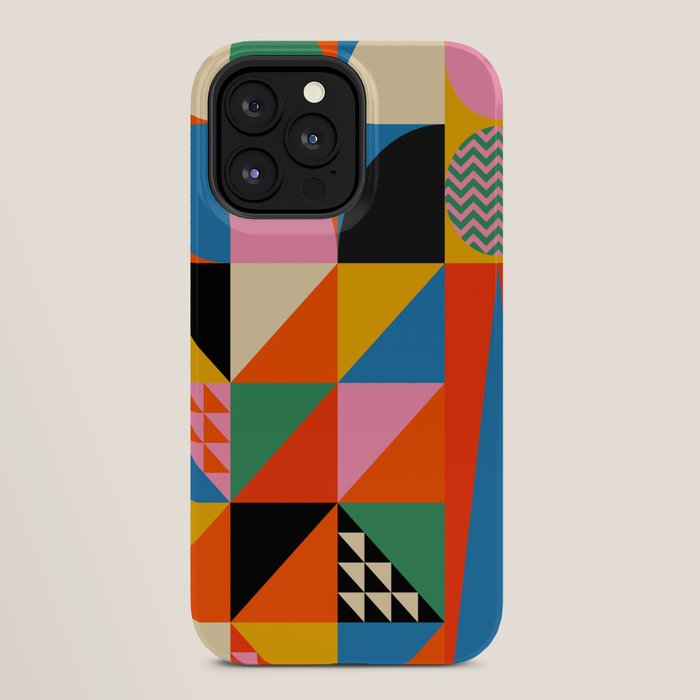 Geometric abstraction in colorful shapes   iPhone Case