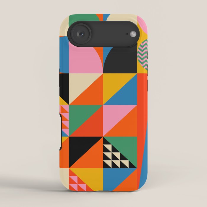Geometric abstraction in colorful shapes   iPhone Case