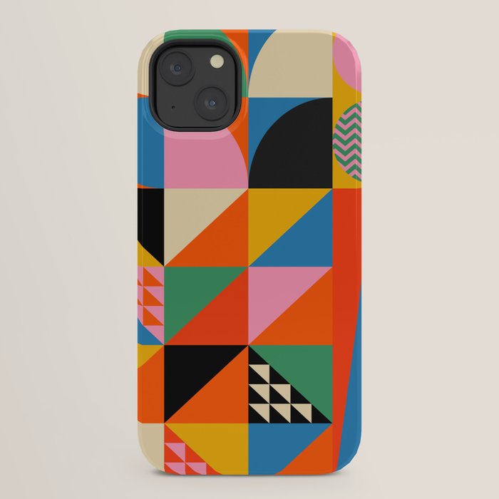 Geometric abstraction in colorful shapes   iPhone Case