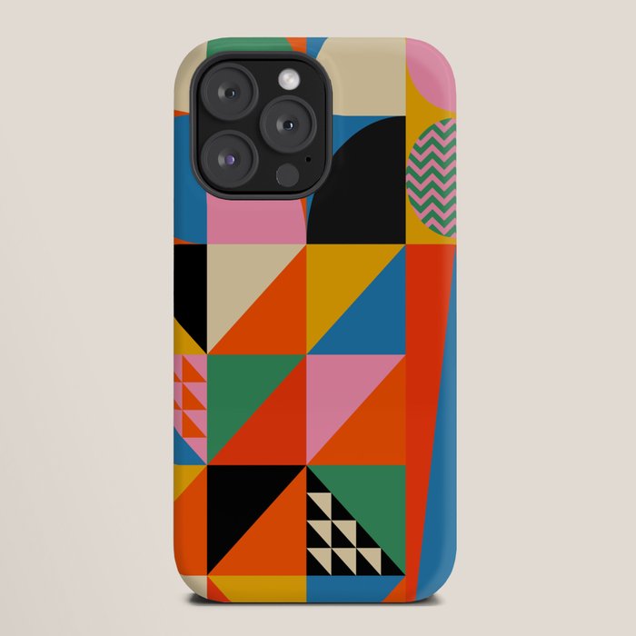 Geometric abstraction in colorful shapes   iPhone Case