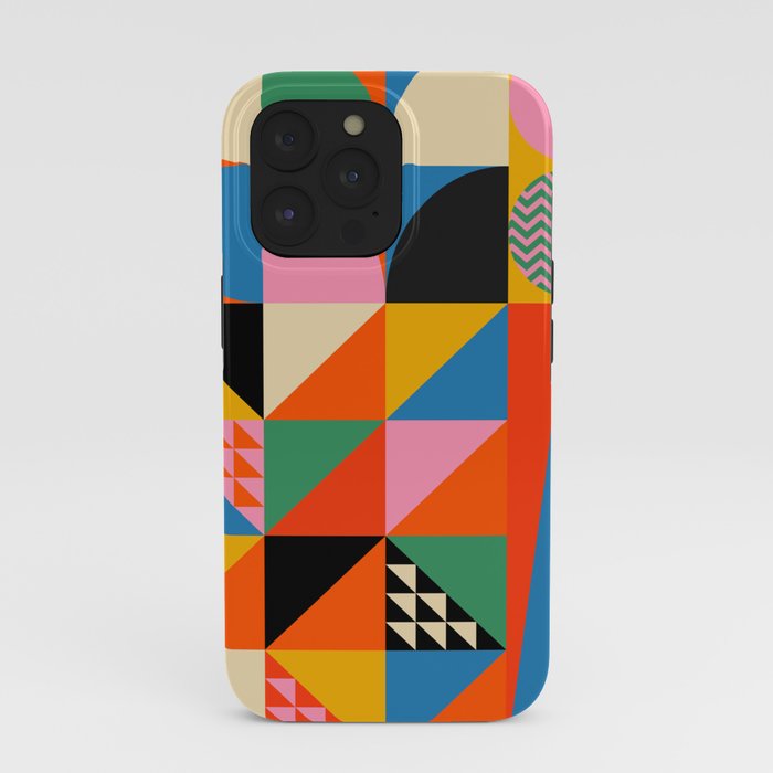 Geometric abstraction in colorful shapes   iPhone Case