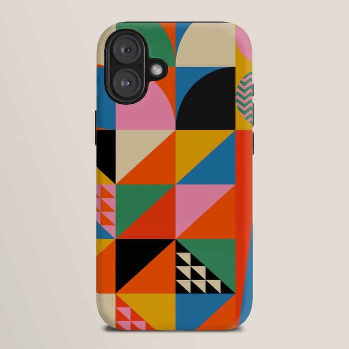 Geometric abstraction in colorful shapes   iPhone Case