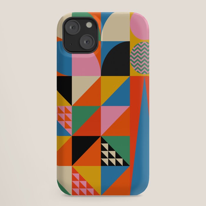 Geometric abstraction in colorful shapes   iPhone Case