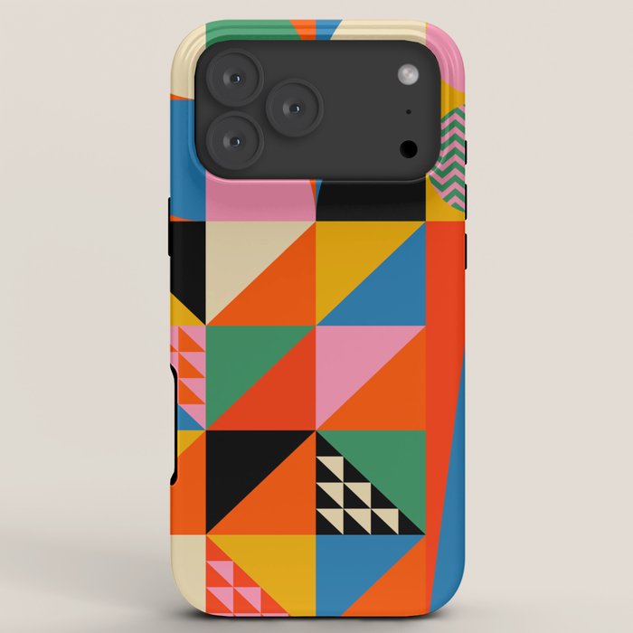 Geometric abstraction in colorful shapes   iPhone Case