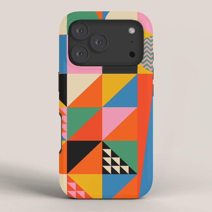 Geometric abstraction in colorful shapes   iPhone Case