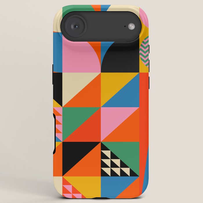 Geometric abstraction in colorful shapes   iPhone Case