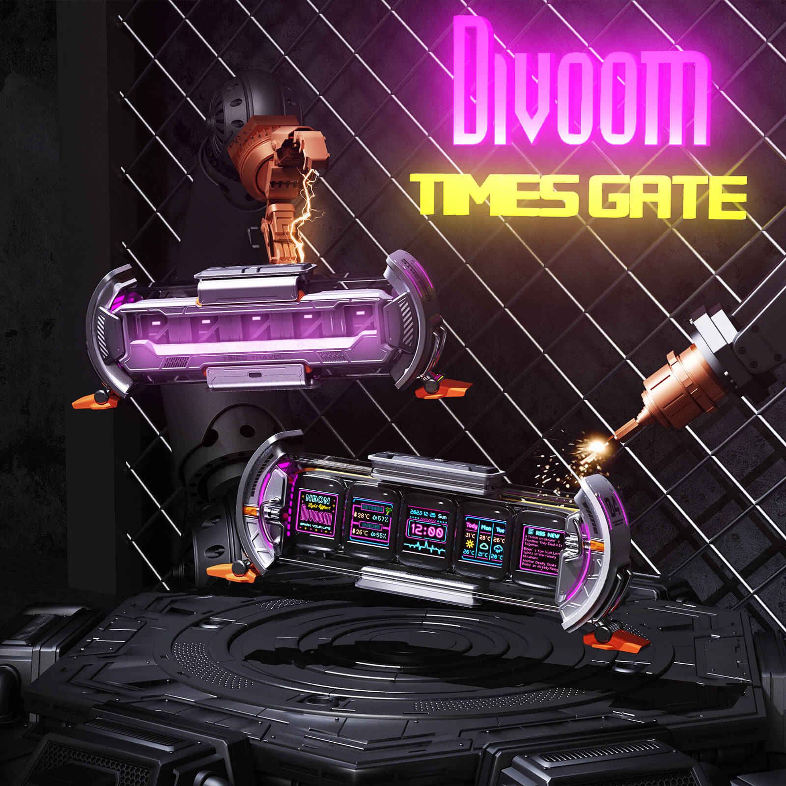 Divoom Times Gate Pixel Art Info Display with 5 Smart LCD Screens
