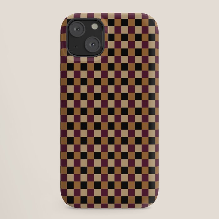 Checkered Multicolor Pattern X Black Orange Berry iPhone Case
