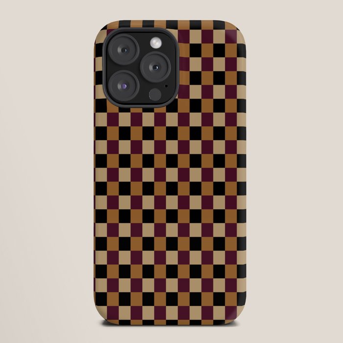 Checkered Multicolor Pattern X Black Orange Berry iPhone Case