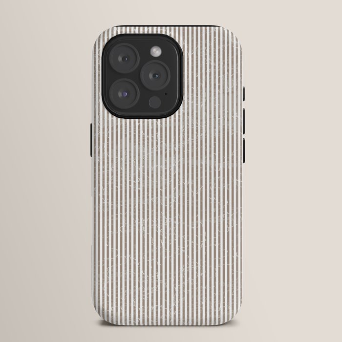 Cocoa Brown Tan Pinstripes iPhone Case