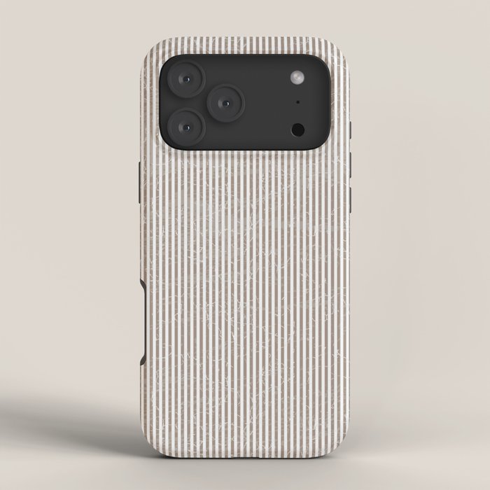 Cocoa Brown Tan Pinstripes iPhone Case