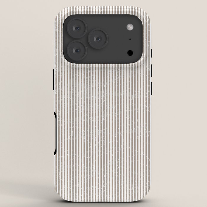 Cocoa Brown Tan Pinstripes iPhone Case
