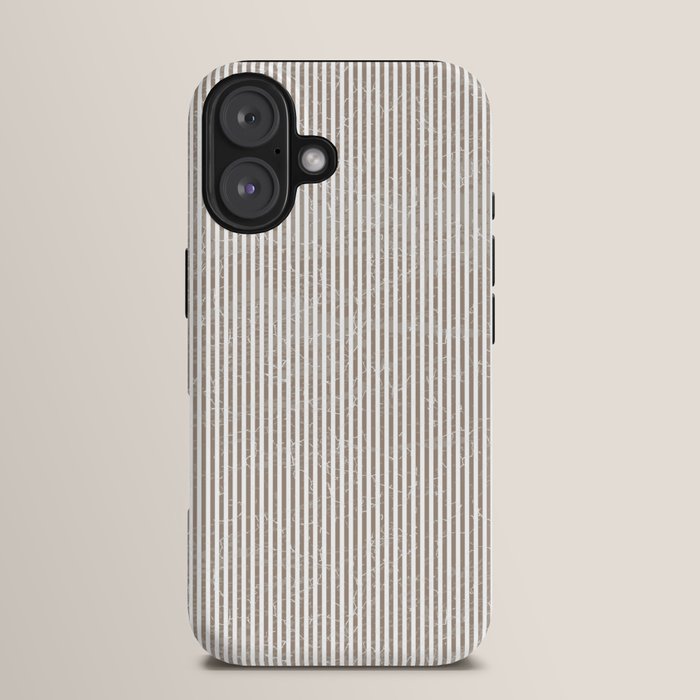 Cocoa Brown Tan Pinstripes iPhone Case