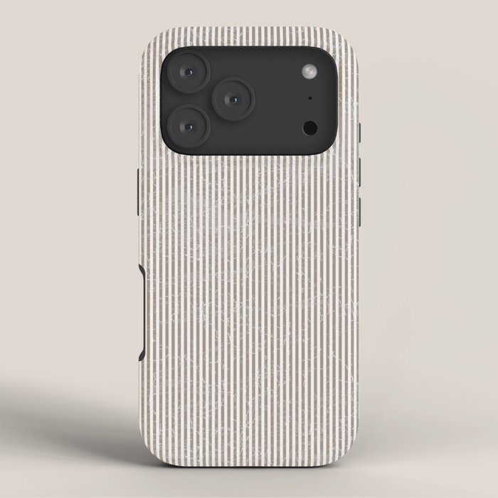 Cocoa Brown Tan Pinstripes iPhone Case