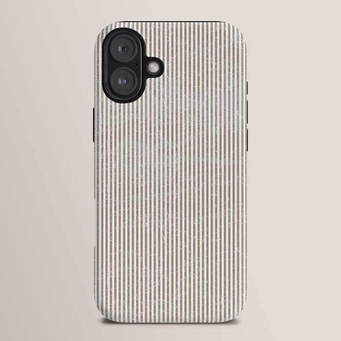 Cocoa Brown Tan Pinstripes iPhone Case