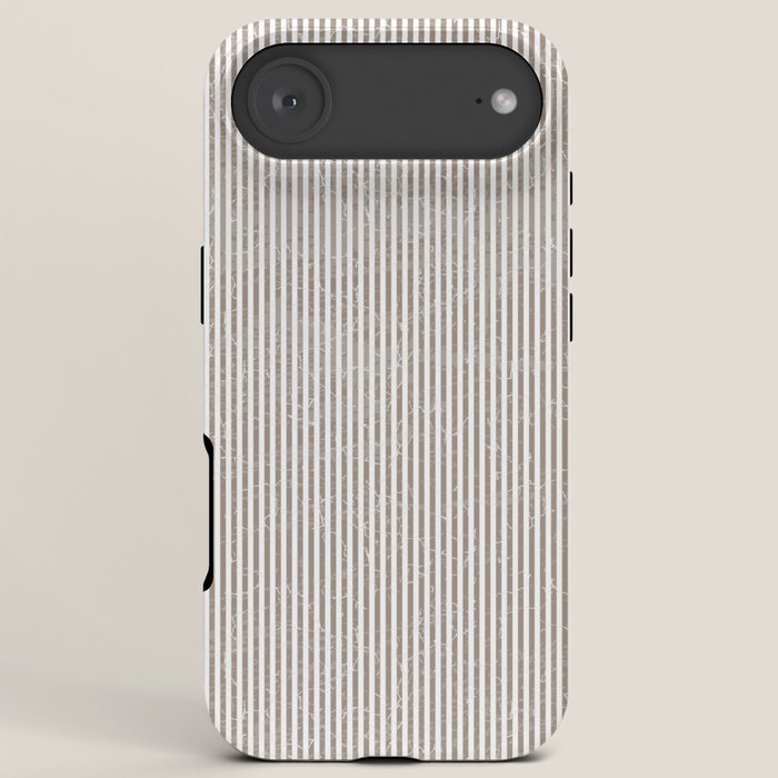 Cocoa Brown Tan Pinstripes iPhone Case