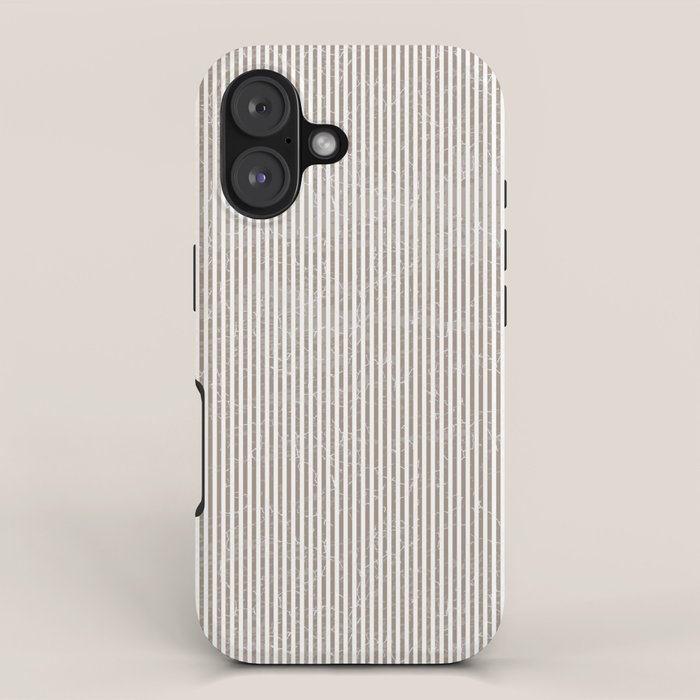 Cocoa Brown Tan Pinstripes iPhone Case