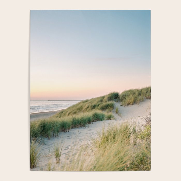 Dunes of Holland | Sunset travel photography | Pastel fine art beach print Poster