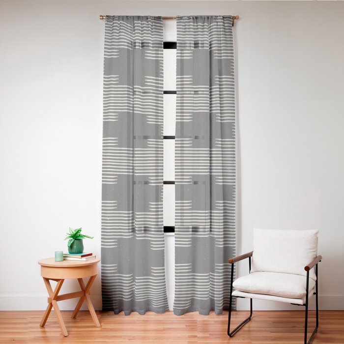 Southwestern Minimalist Black & White Window Curtain
