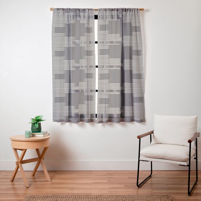 Southwestern Minimalist Black & White Window Curtain