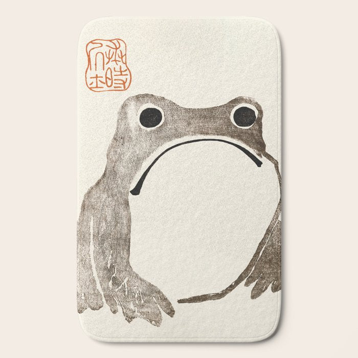 Unimpressed Frog Meika Gafu by Matsumoto Hoji 1814 - Frog Bath Mat