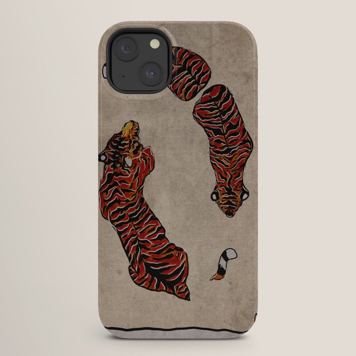 Two Tigers -- Ukiyo-e Style iPhone Case