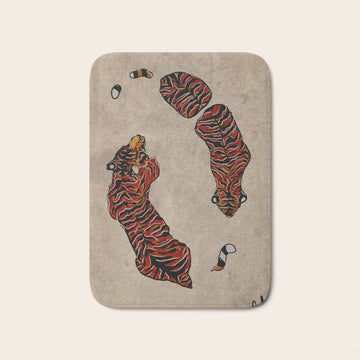 Two Tigers -- Ukiyo-e Style Bath Mat