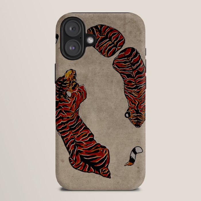 Two Tigers -- Ukiyo-e Style iPhone Case