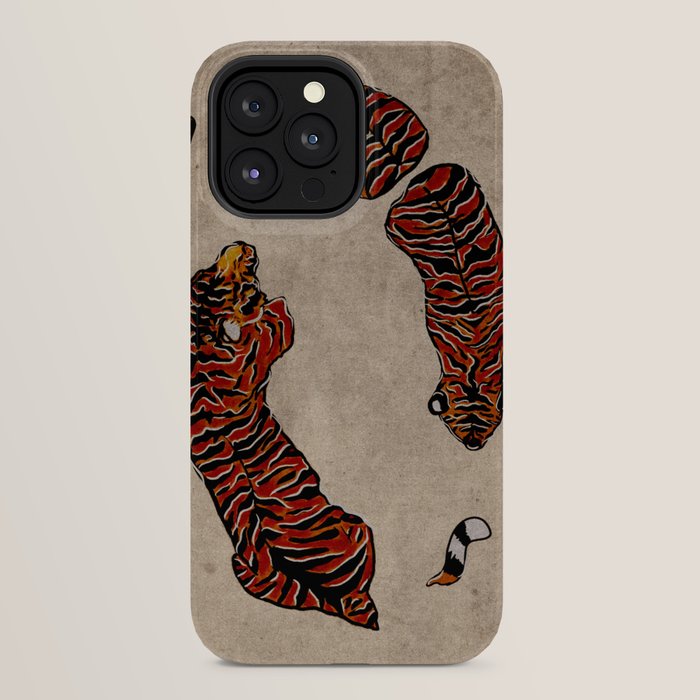 Two Tigers -- Ukiyo-e Style iPhone Case