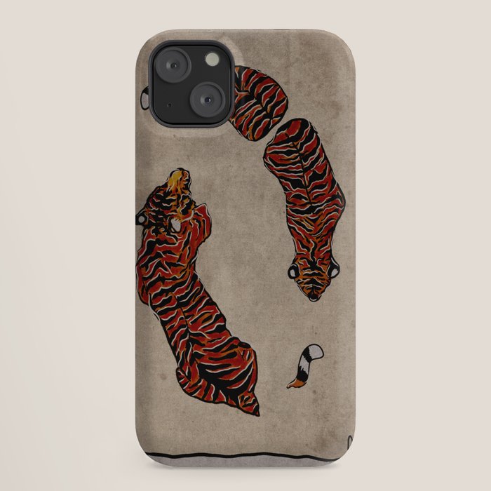 Two Tigers -- Ukiyo-e Style iPhone Case