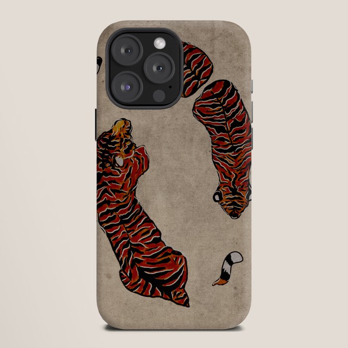Two Tigers -- Ukiyo-e Style iPhone Case