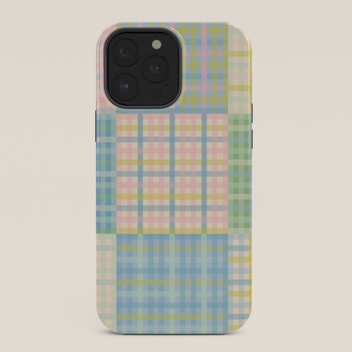 Gingham Patchwork Pastel Checkered Pattern iPhone Case