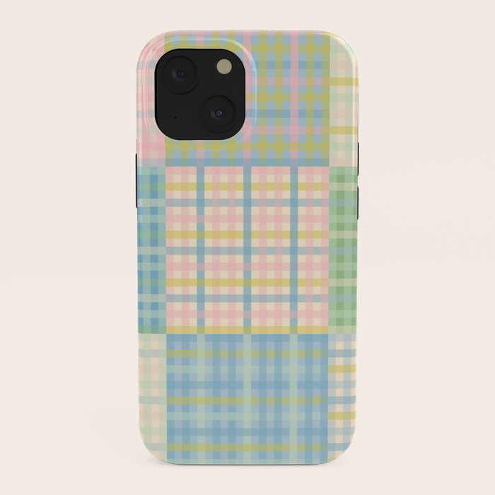 Gingham Patchwork Pastel Checkered Pattern iPhone Case