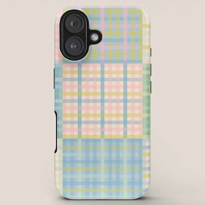 Gingham Patchwork Pastel Checkered Pattern iPhone Case