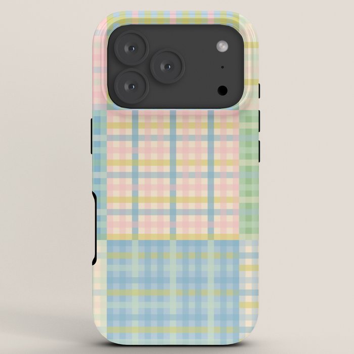 Gingham Patchwork Pastel Checkered Pattern iPhone Case