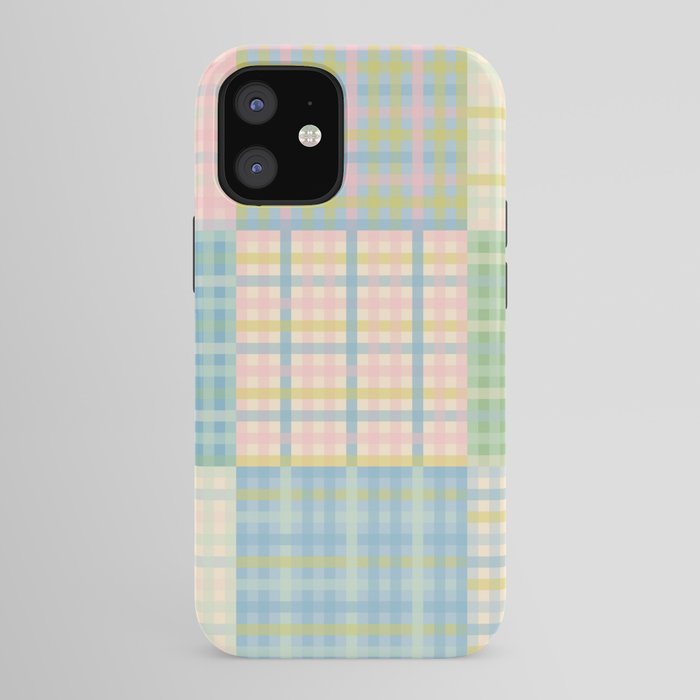Gingham Patchwork Pastel Checkered Pattern iPhone Case