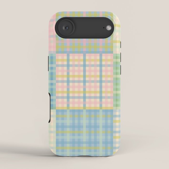 Gingham Patchwork Pastel Checkered Pattern iPhone Case