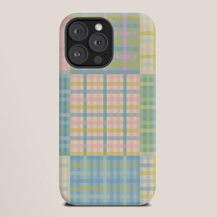 Gingham Patchwork Pastel Checkered Pattern iPhone Case