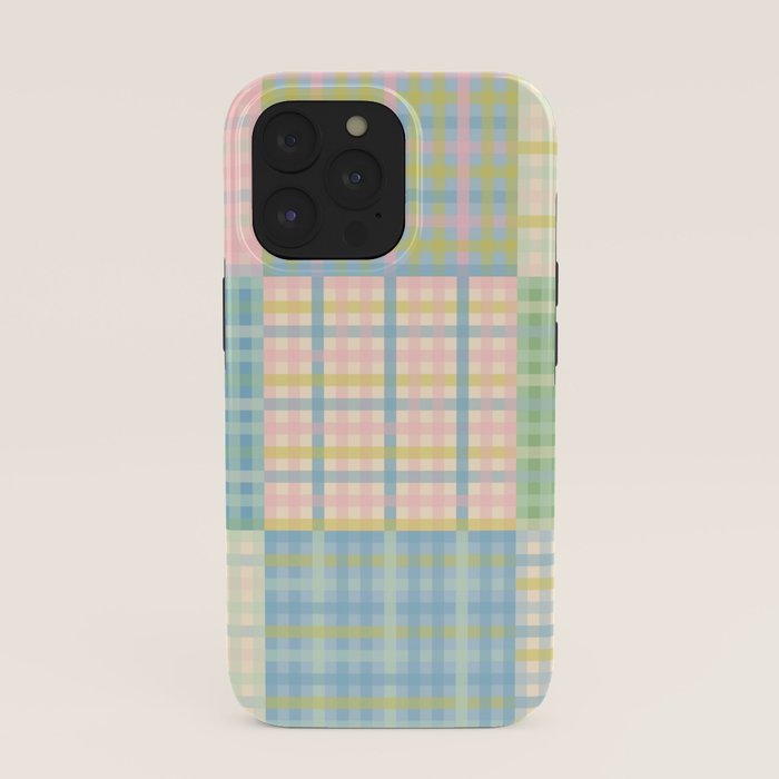 Gingham Patchwork Pastel Checkered Pattern iPhone Case