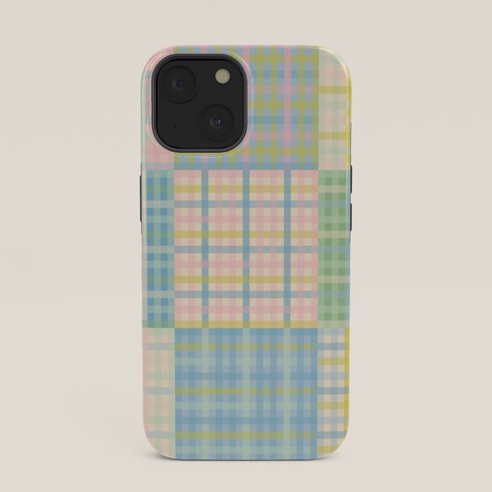Gingham Patchwork Pastel Checkered Pattern iPhone Case